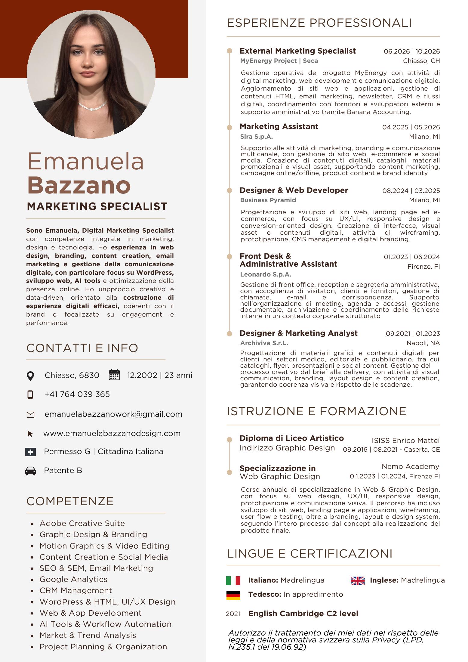 Emanuela Bazzano — curriculum vitae